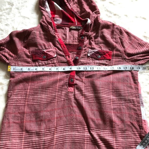 Prana Anja Hooded two toned plaid Flannel size small - Picture 7 of 8